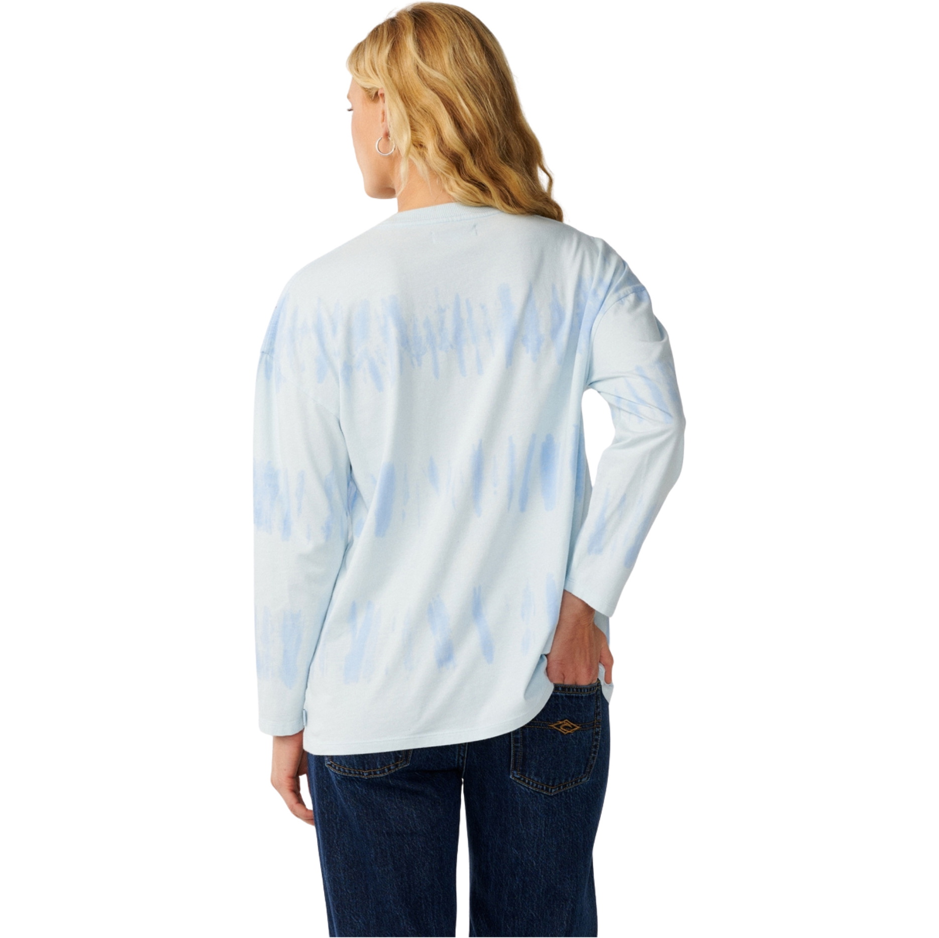 2026 Rip Curl Womens Stephanie Gilmore Tie Dye Long Sleeve T-Shirt 0QCWTE - Sky Blue